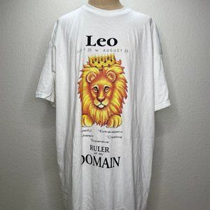 Katz Leo Graphic Tee Sleep Shirt White Fits 1X  3x